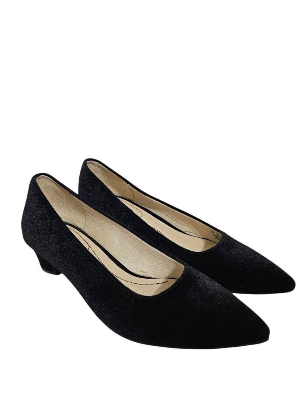 Life Stride Black Velvet Pumps Sz 8W